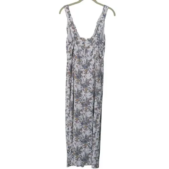Abercrombie & Fitch Floral Babydoll Slip Midi Dress Medium Tall Cottage Romantic - Picture 4 of 9